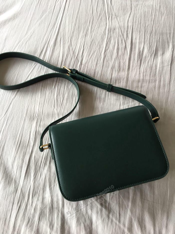 CELINE女包 byhedi新品系列 box皮女單肩包 倒雙C字蝴蝶黃銅鎖扣 賽琳斜挎包  sl2070